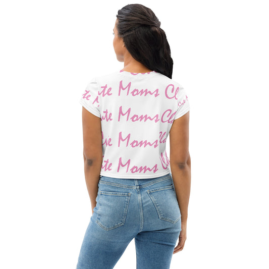 Cute Moms Club Printed Crop Tee