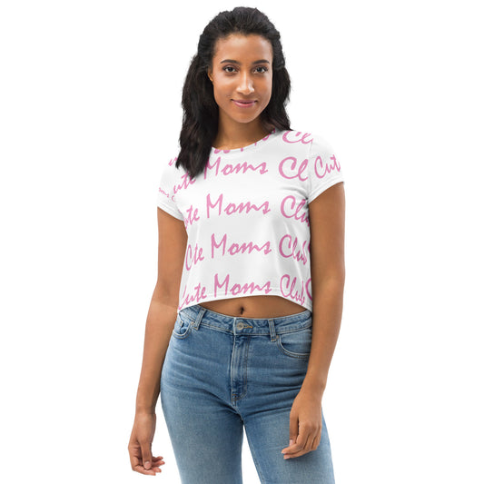 Cute Moms Club Printed Crop Tee