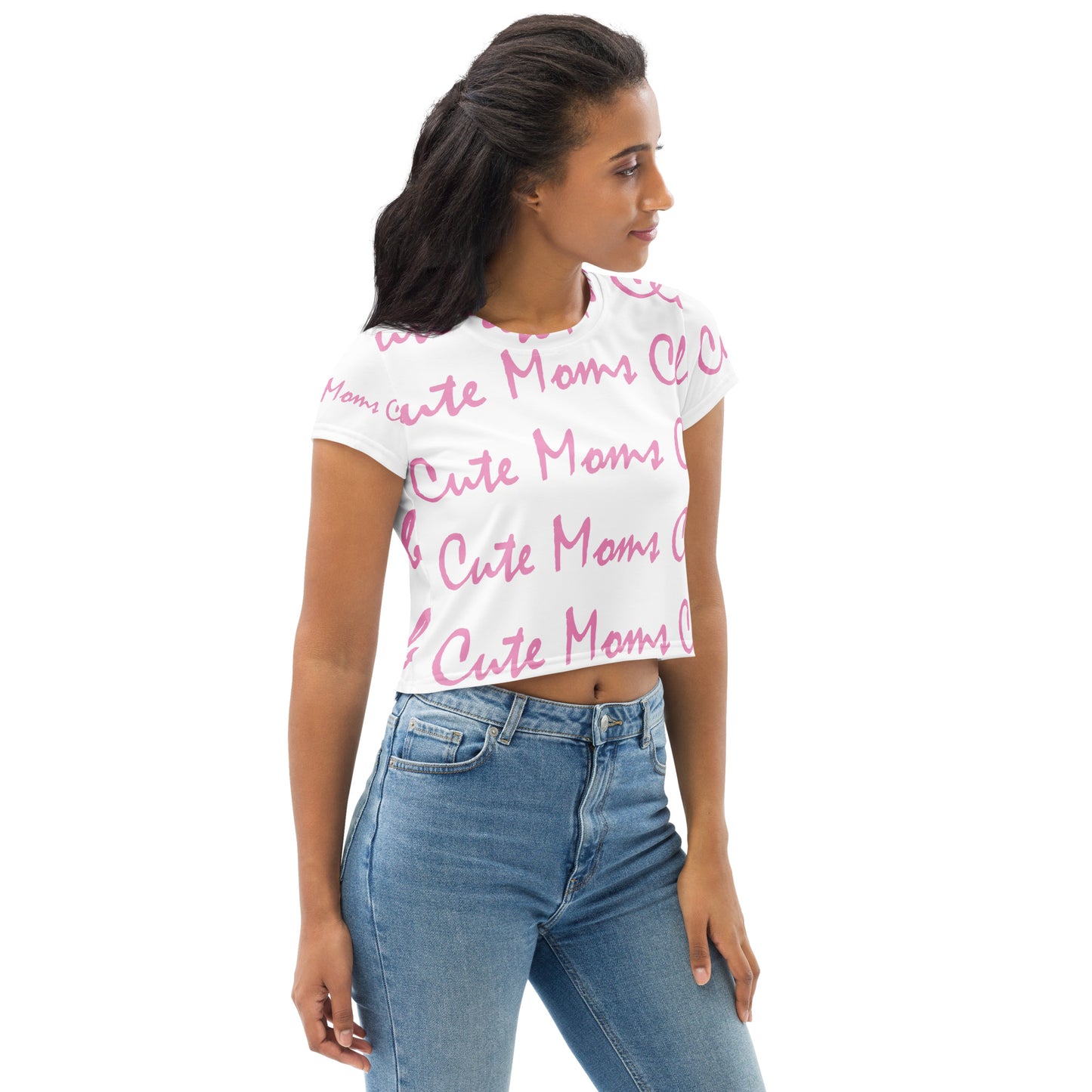 Cute Moms Club Printed Crop Tee