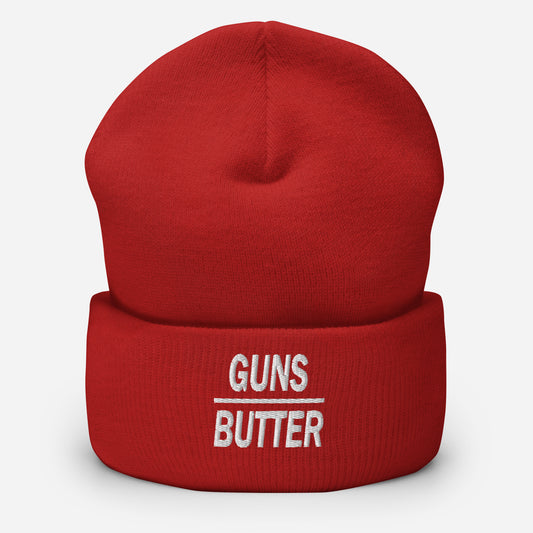 Guns Over Butter Cuffed Beanie
