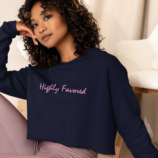 "Highly Favored" Crop Sweatshirt